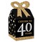 Big Dot of Happiness Adult 40th Birthday - Gold - Square Favor Gift Boxes - Birthday Party Bow Boxes - Set of 12